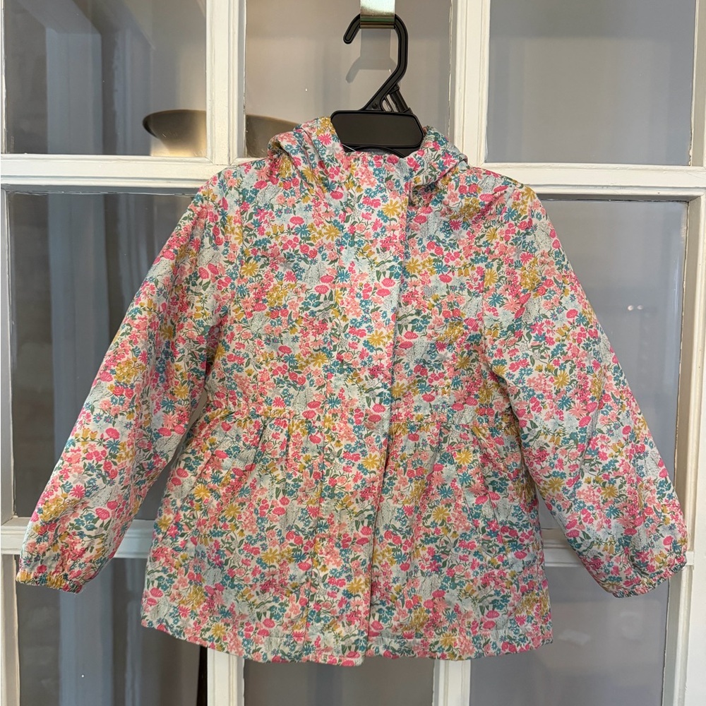 Carter's Girls' Floral Hooded Raincoat - Pink, Yellow, Green, Blue